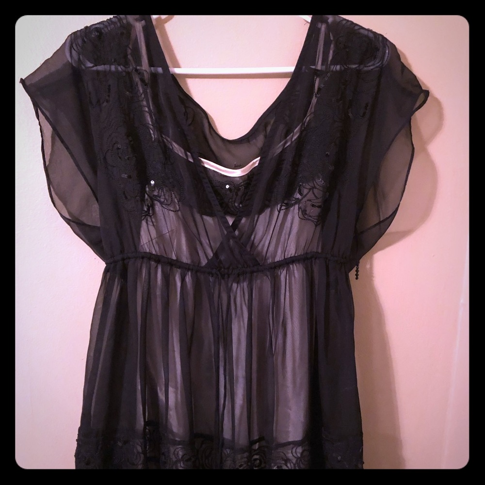 Black sequence dress with embroidery